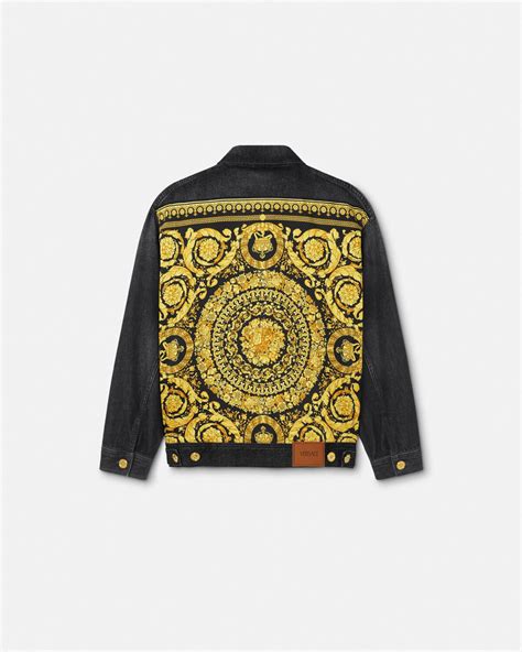 Barocco Oversized Denim Jacket Black,Print 